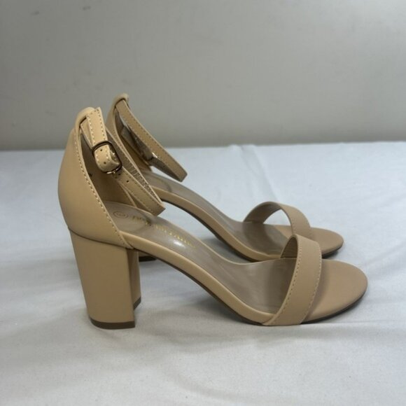 Dream Pairs Old Toe Chunk Heels Sandal Nude Ankle Strap Women's Size 6 NIB - Picture 5 of 8